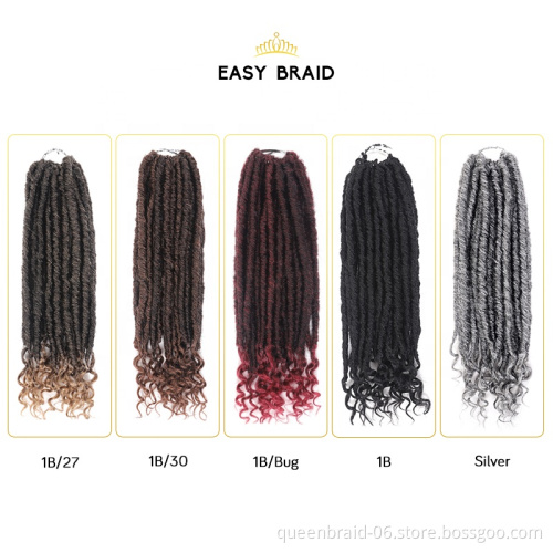 Natural Soft Crochet Braids Synthetic Braiding Hair extension Faux Locs Crochet Twist Hair With Curly Ends Straight Goddess Locs